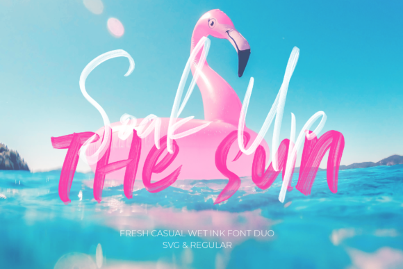 Soak Up the Sun Duo: A Textured Script Font for Makers